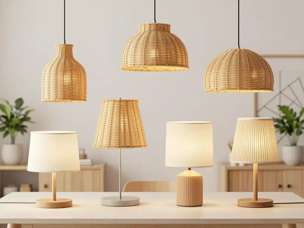 comparatif abat jour rotin plusieurs designs