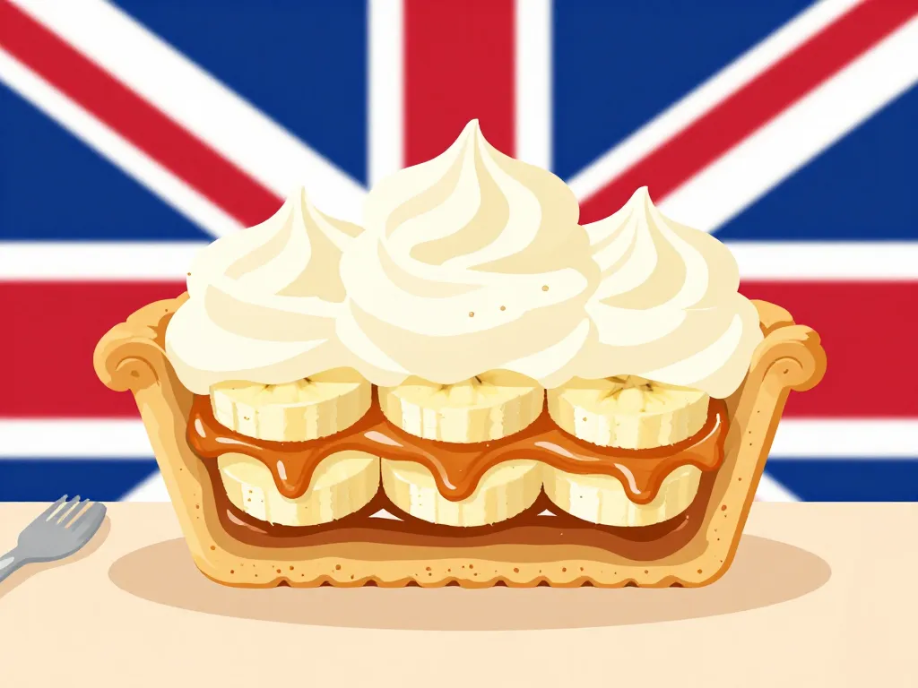 Coupe banoffee avec drapeau UK et couches visibles