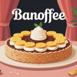 Illustration tarte banoffee festive avec couches visibles