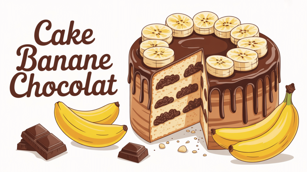 image cake banane chocolat gourmand découpé