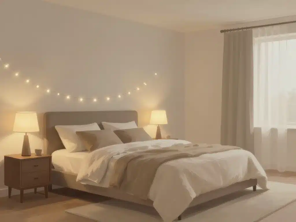 chambre parentale cosy éclairage tamisé et couleurs douces