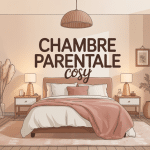 illustration chambre parentale cosy ambiance douce