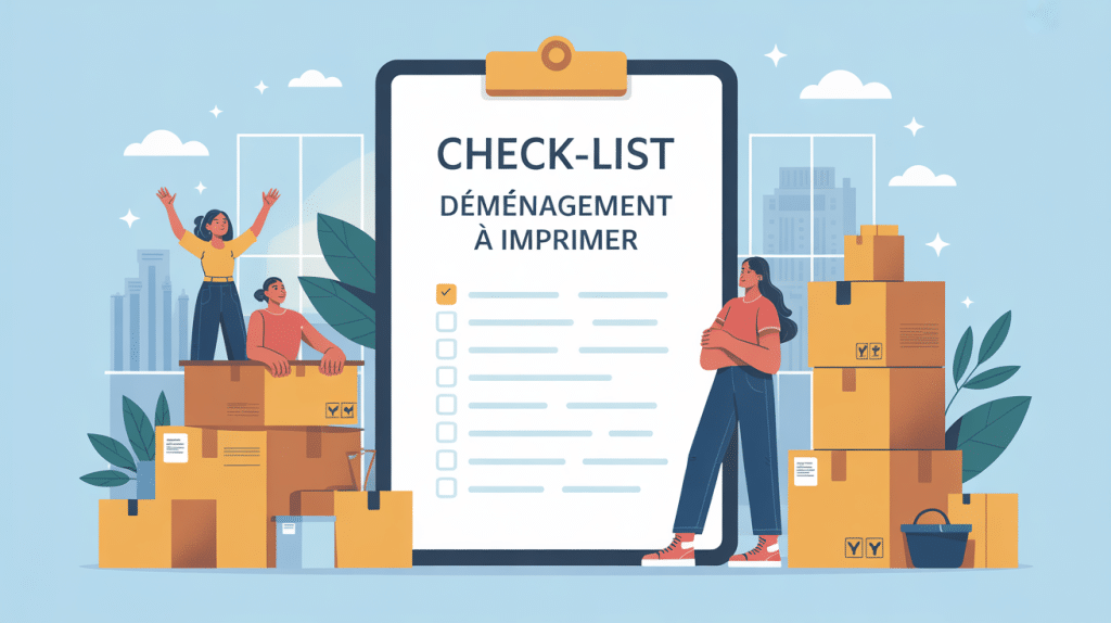 check-list déménagement à imprimer famille autour cartons liste