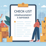 check-list déménagement à imprimer famille autour cartons liste