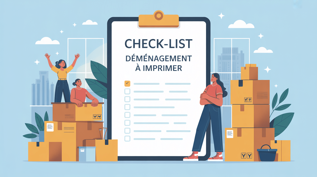 check-list déménagement à imprimer famille autour cartons liste