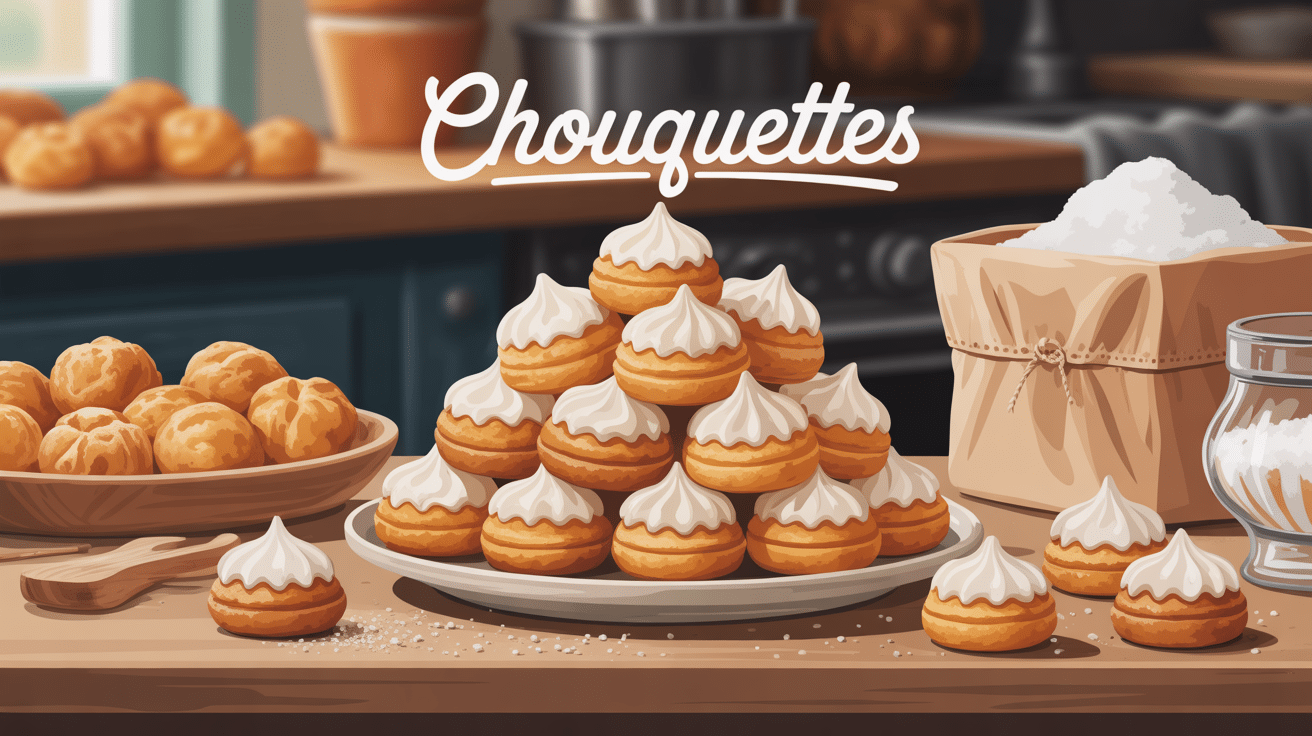 chouquette maison dorée croustillante sur table