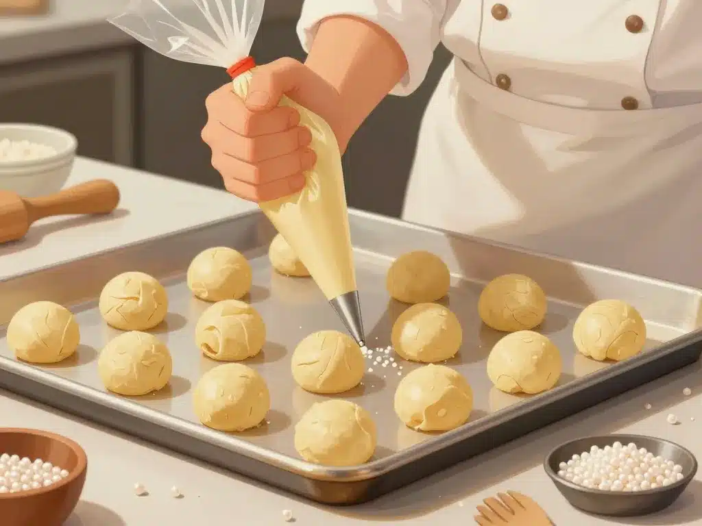 preparation chouquette pochage sucre perle