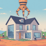 constructeur maison imprimante 3d illustration maison béton robot