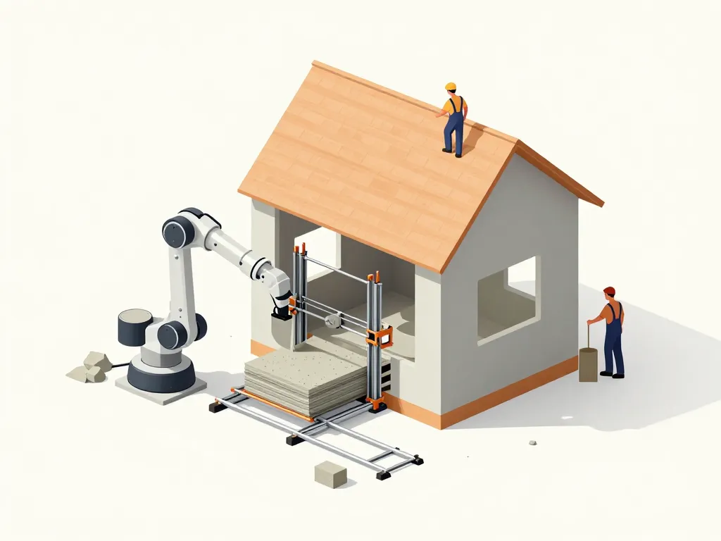 constructeur maison imprimante 3d diagramme chantier impression