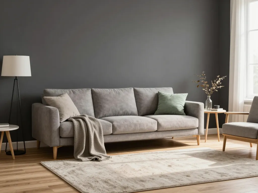 décoration intérieure couleur gris anthracite salon moderne