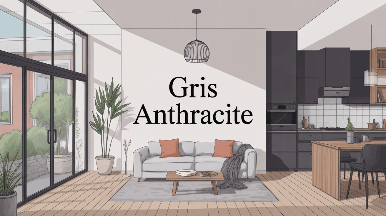 illustration couleur gris anthracite intérieur moderne façade