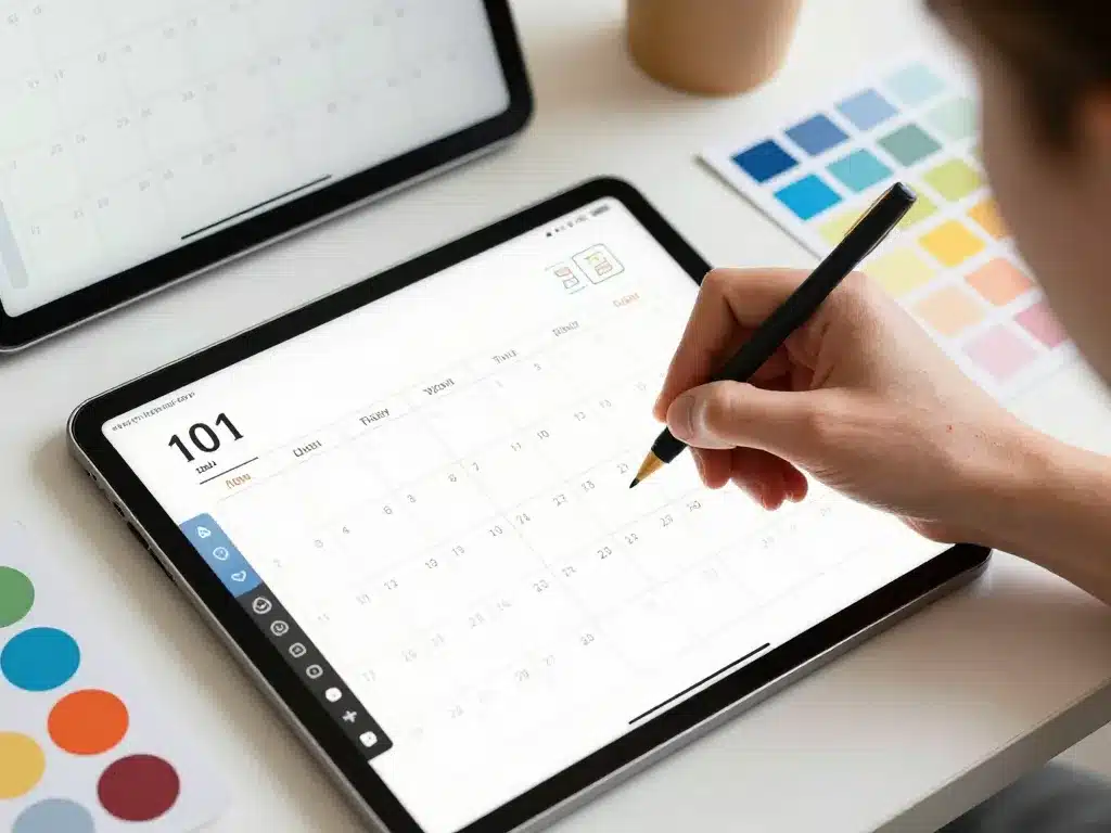 création calendrier mensuel personnalisé digital