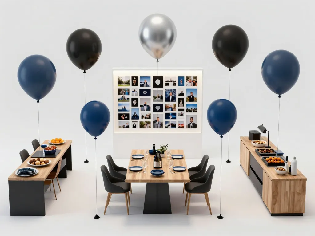 décoration anniversaire homme organisation espace ballons table déco murale