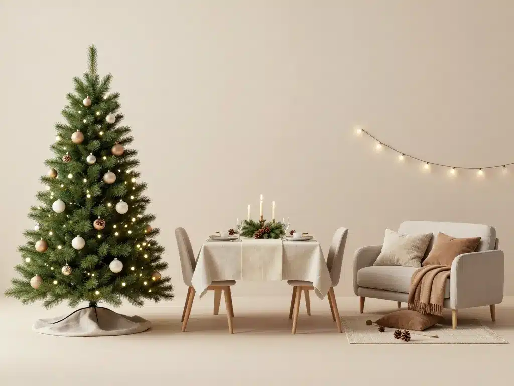 Décoration de noel sapin table et salon zones clés