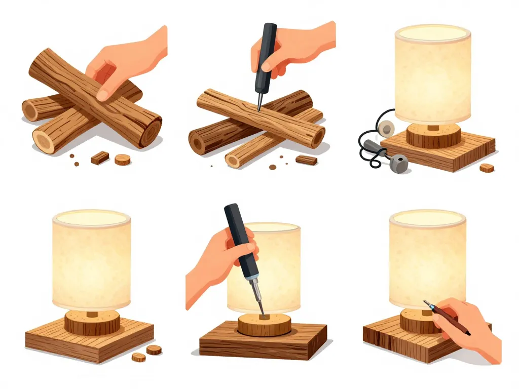 création DIY lampe bois flotté sécurisée