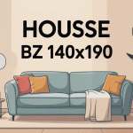 illustration housse bz 140x190 canapé convertible design