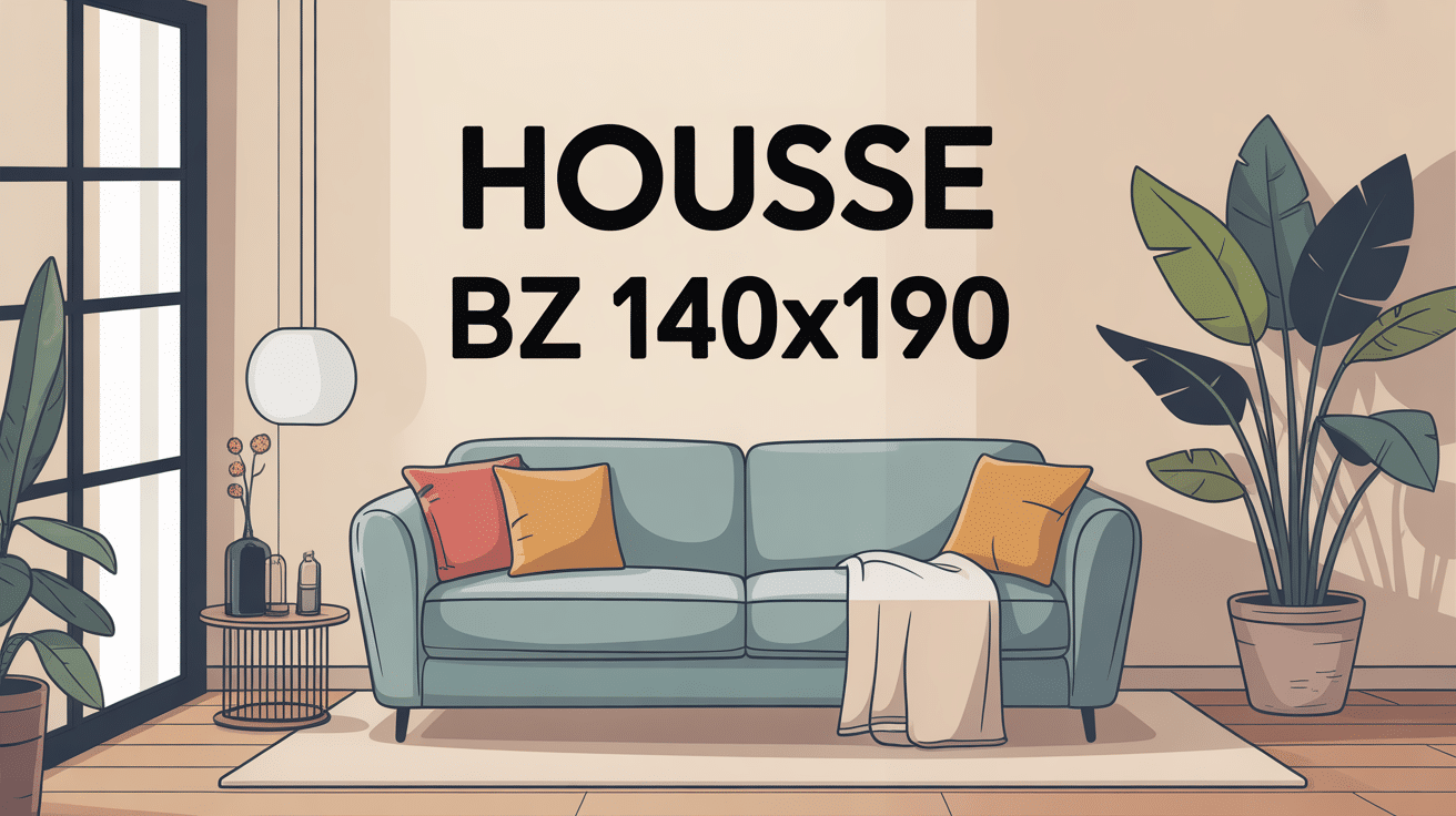 illustration housse bz 140x190 canapé convertible design