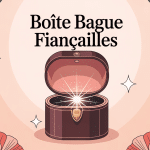 boite bague fiancaille raffinée avec bague scintillante