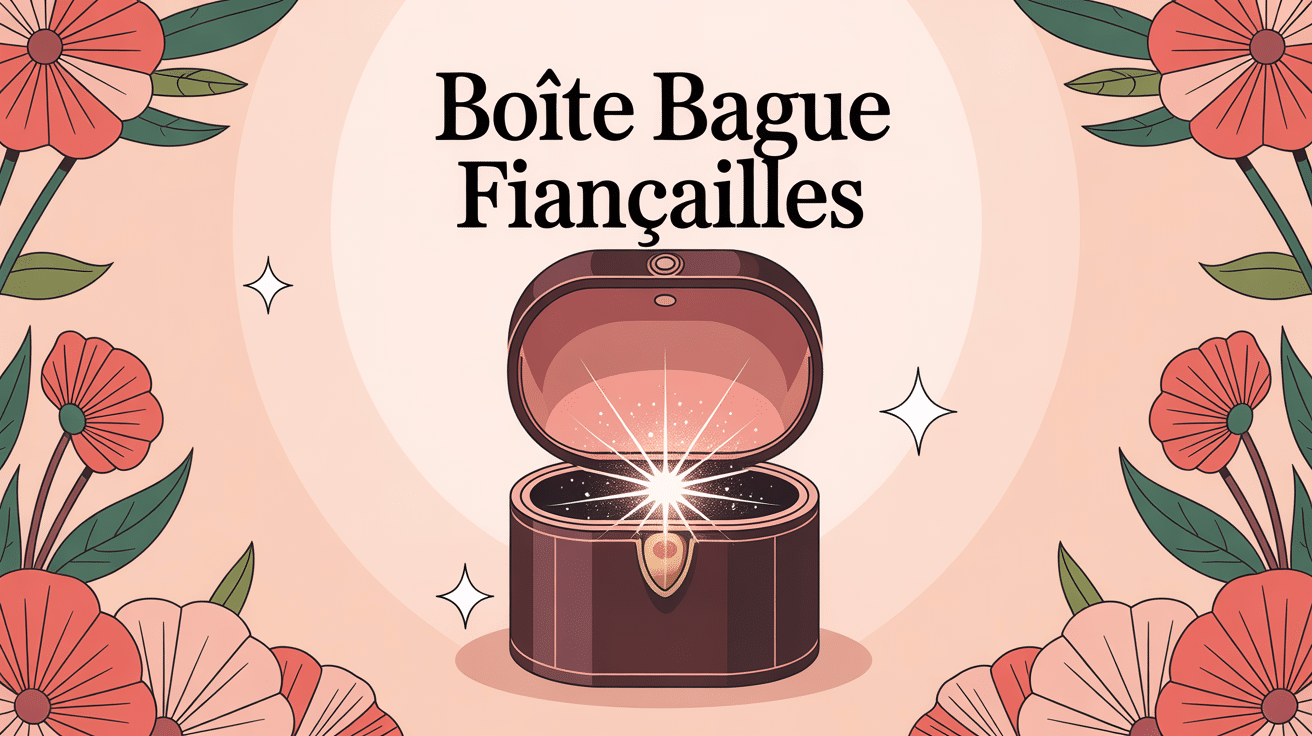boite bague fiancaille raffinée avec bague scintillante