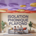 Illustration 3D isolation phonique plafond vue familiale