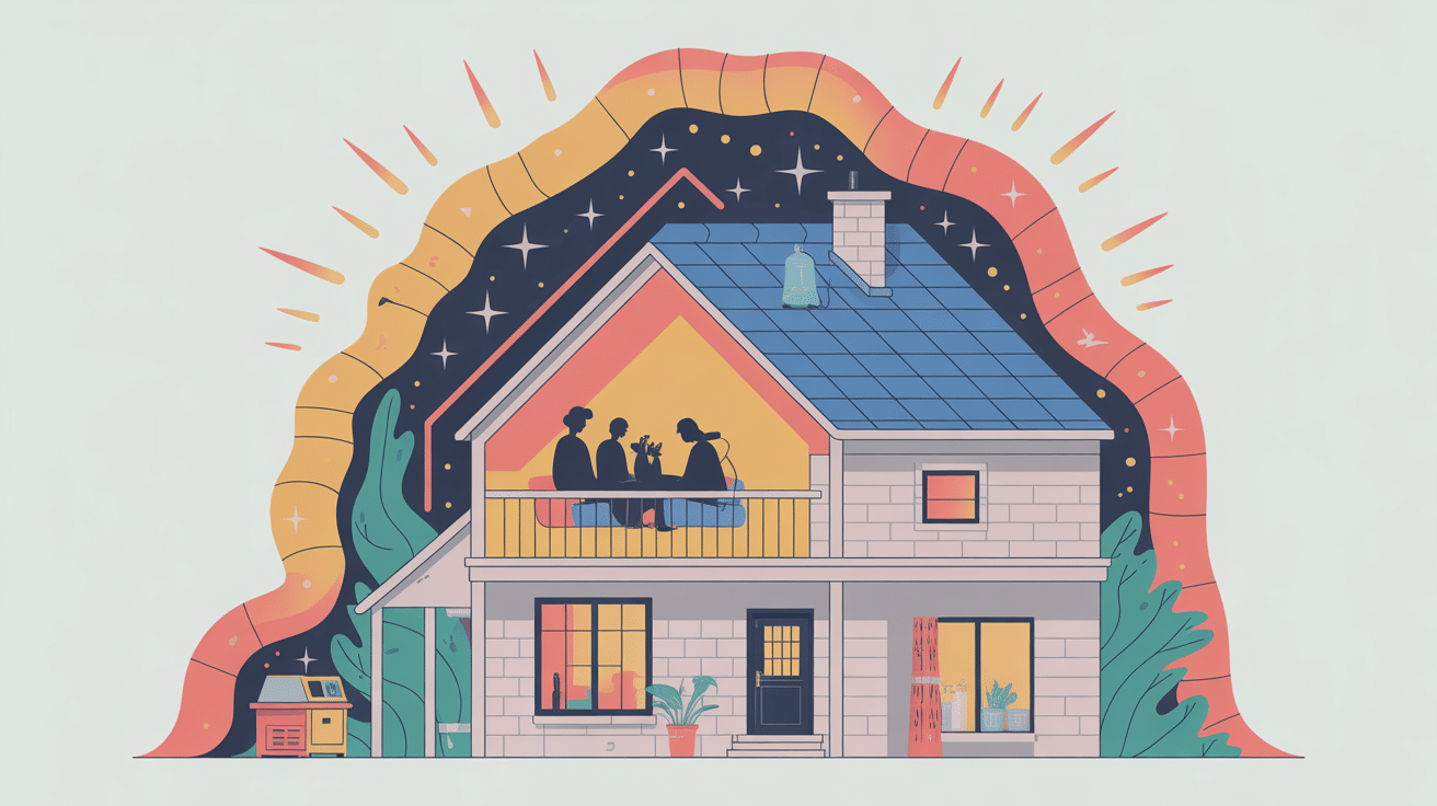 illustration isolation toiture par exterieur maison coupe