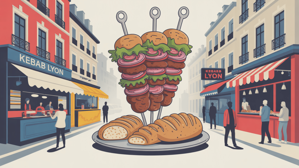image centrale sur kebab lyon quartiers broche pain street food