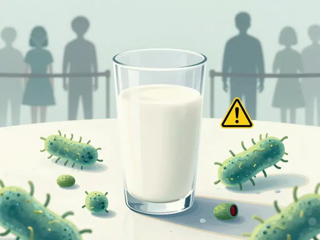illustration risques lait cru bactéries sécurité
