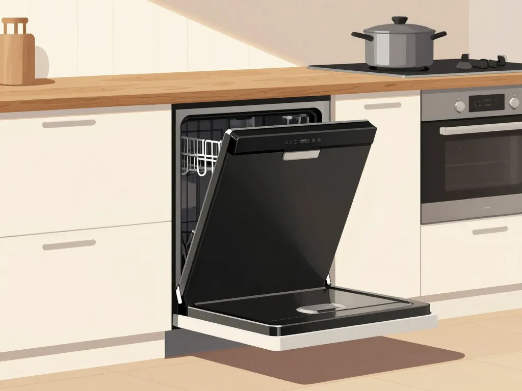 lave vaisselle noir intégré design contemporain