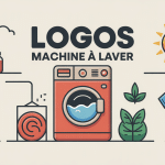 logo machine à laver et pictogrammes explicatifs