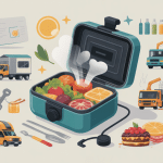 illustration lunch box chauffante portable usage bureau camion chantier