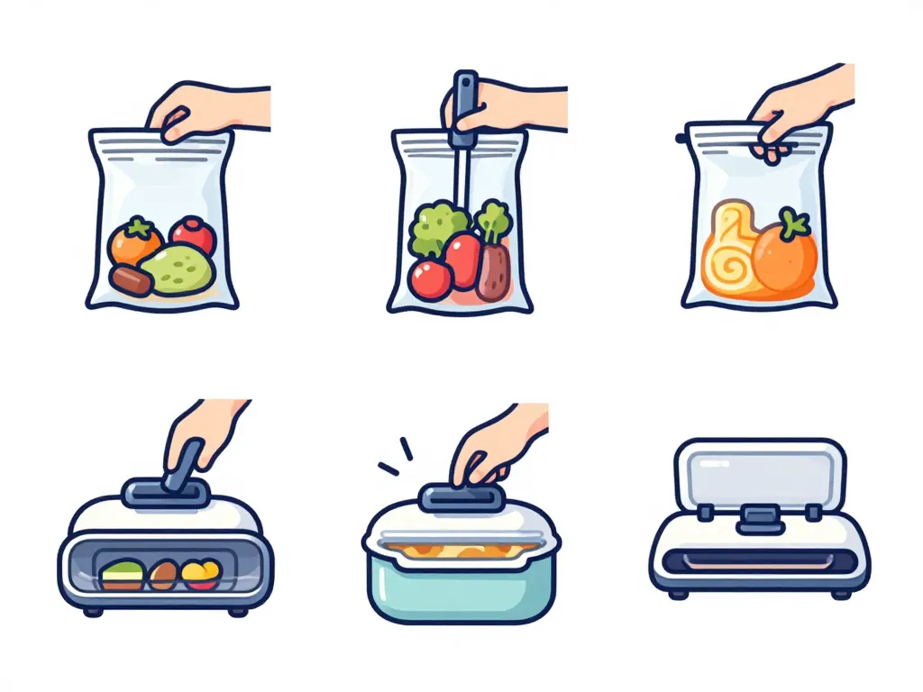 étapes d’utilisation machine sous vide lidl schéma simple