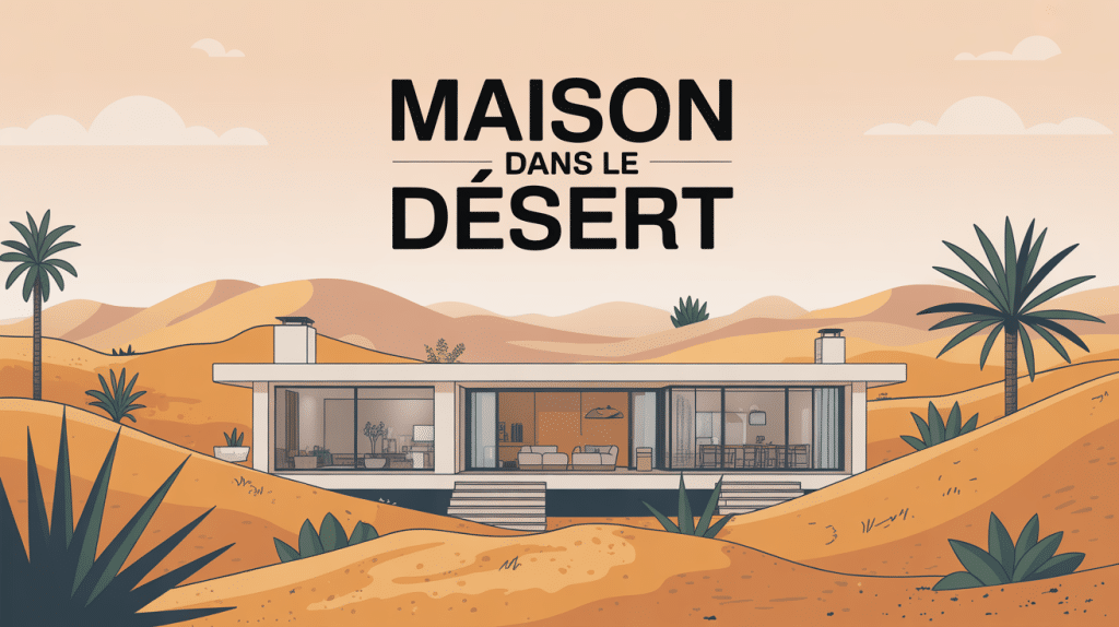 maison dans le desert illustration maison moderne bioclimatique