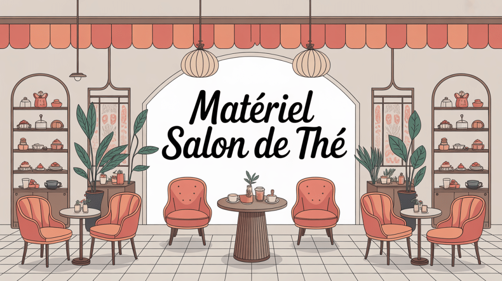 illustration matériel nécessaire pour ouvrir un salon de thé moderne