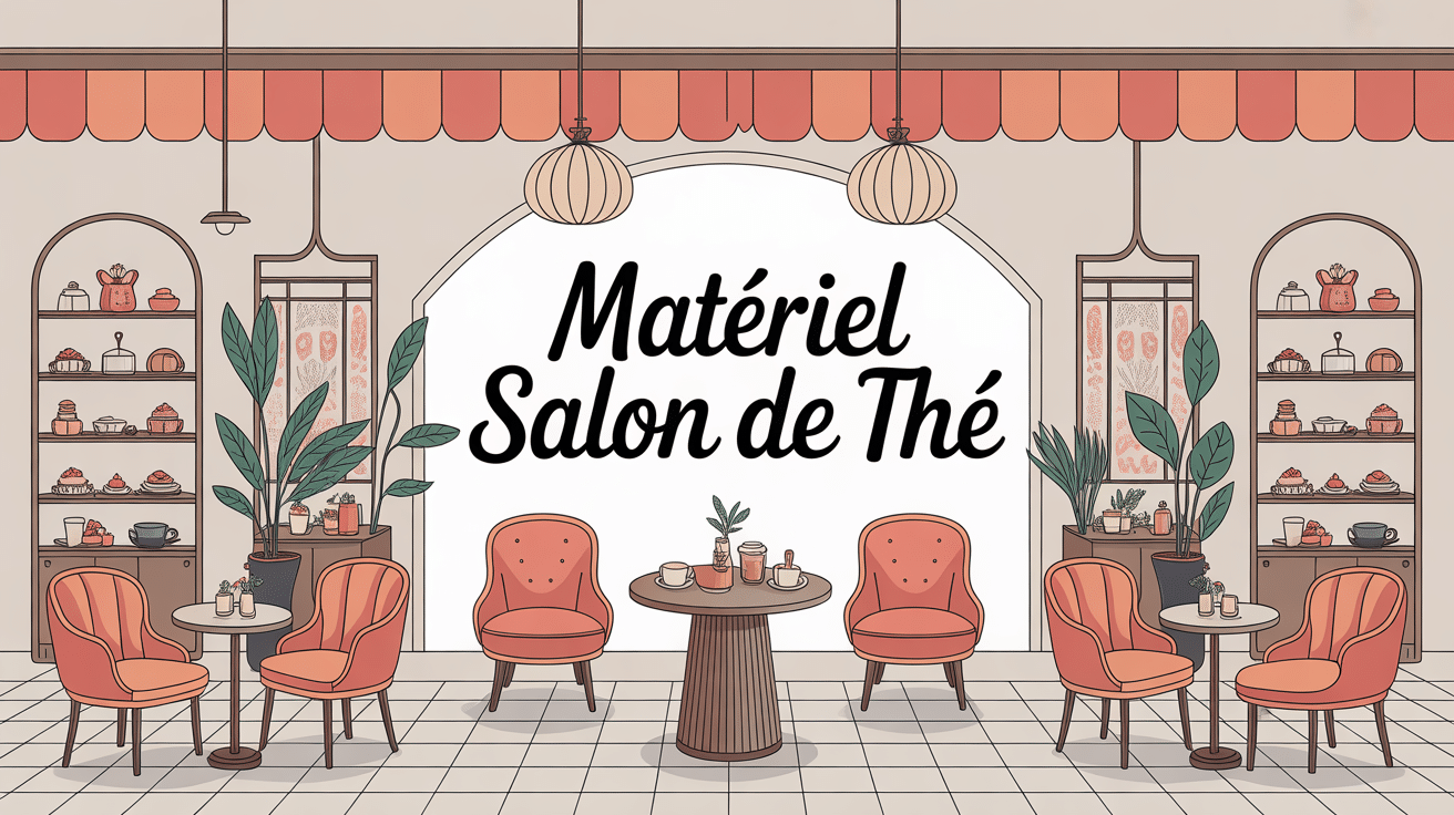 illustration matériel nécessaire pour ouvrir un salon de thé moderne