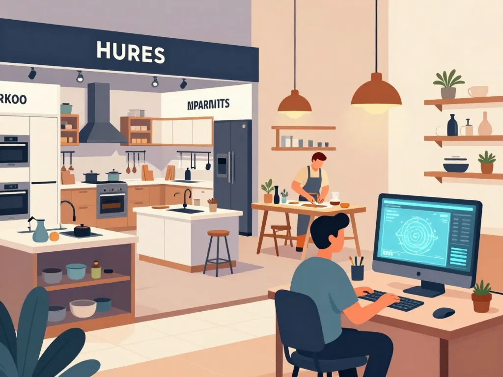 Visuel panorama 2024 du marché des cuisinistes grandes enseignes artisans et en ligne