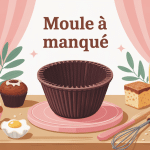 illustration moule à manqué avec gâteaux et ingrédients