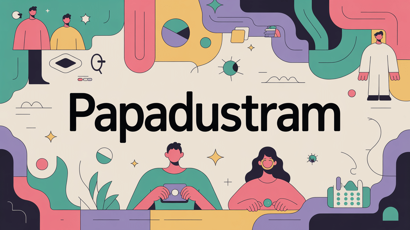 illustration papadustram concept tech branding