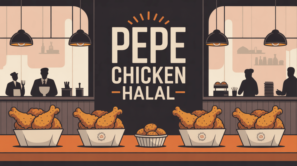 image pepe chicken halal fast food ambiance moderne