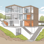 plan de coupe stylisé coupe verticale bâtiment