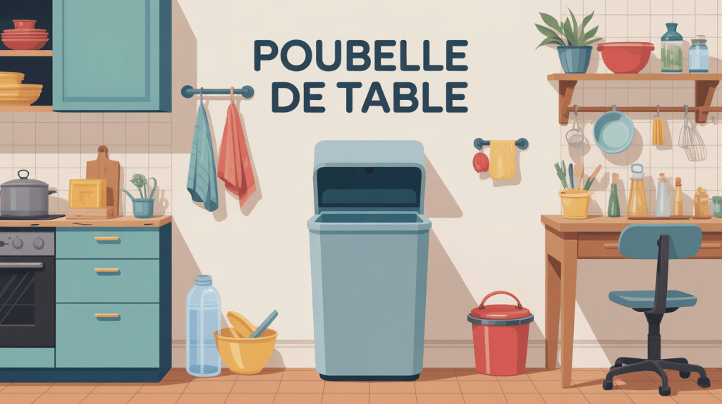 illustration poubelle de table moderne cuisine bureau