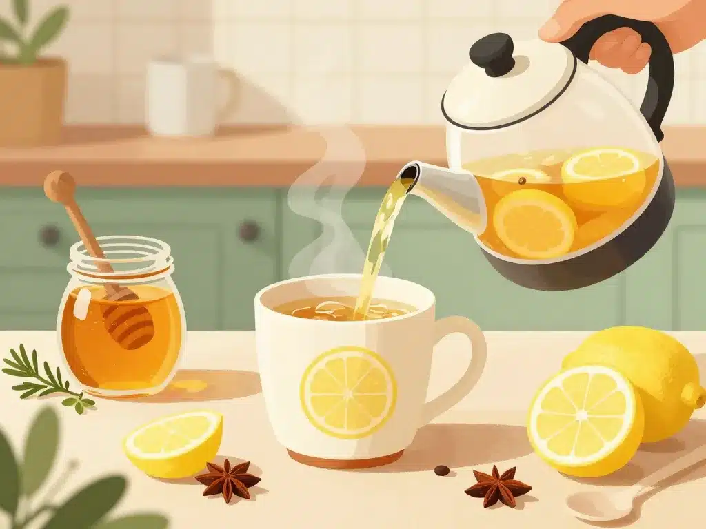 preparation grog maison tasse citron miel épices