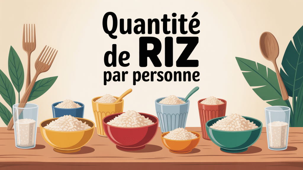 illustration quantité de riz par personne différents bols