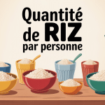 illustration quantité de riz par personne différents bols