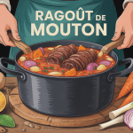 ragout de mouton familial servi en cocotte fonte