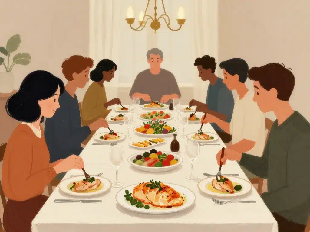 recette avec blanc de poulet dîner festif présentation élégante