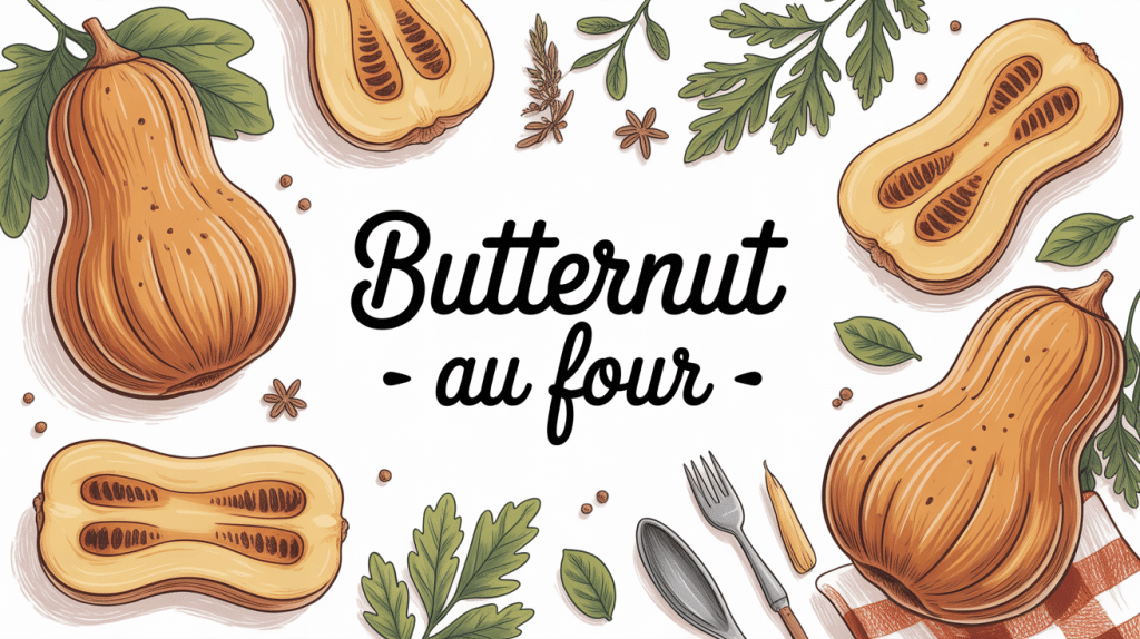 recette butternut four, courge dorée sortie du four et épices