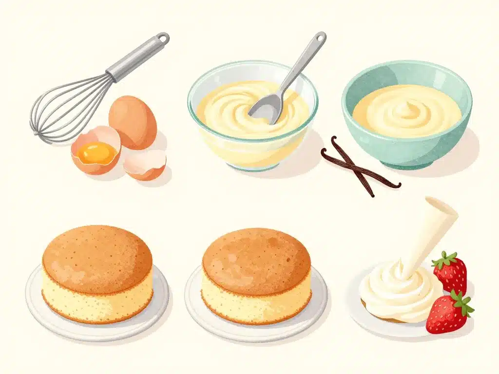 recette fraisier génoise légère crème mousseline préparation