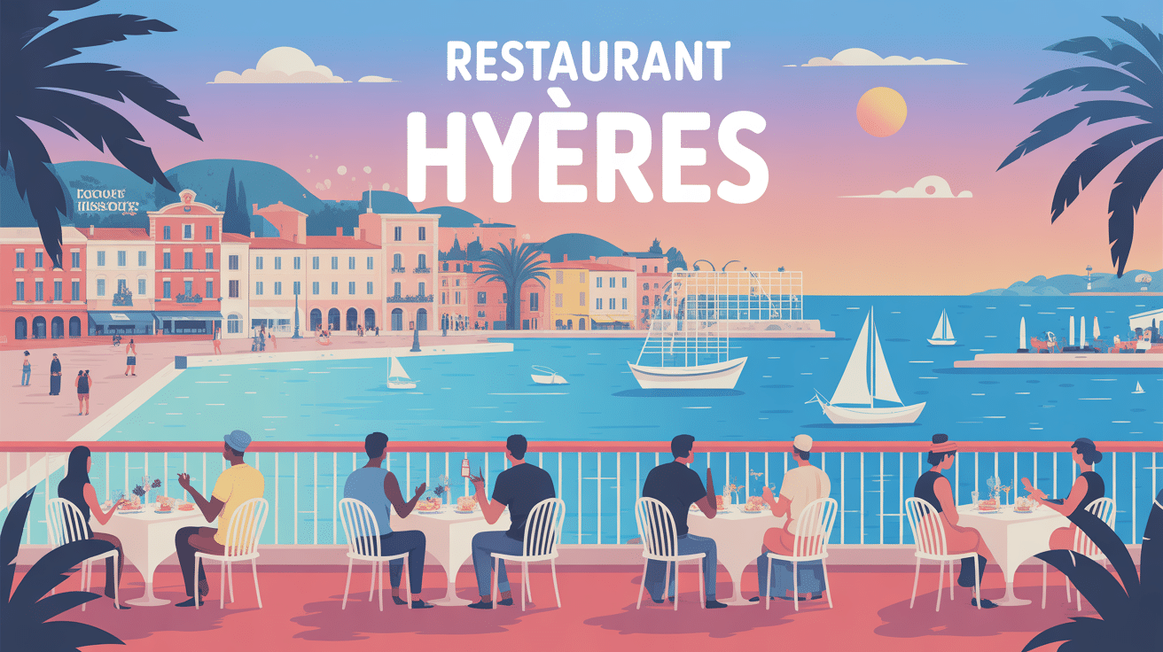 Illustration restaurants Hyeres quartiers centre port plage
