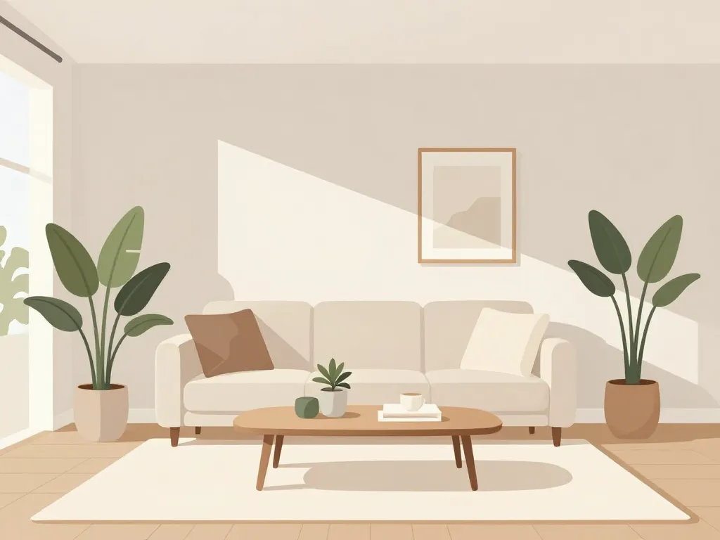 Salon contemporain ambiance harmonieuse et chaleureuse