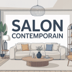 Illustration d'ensemble de salon contemporain moderne